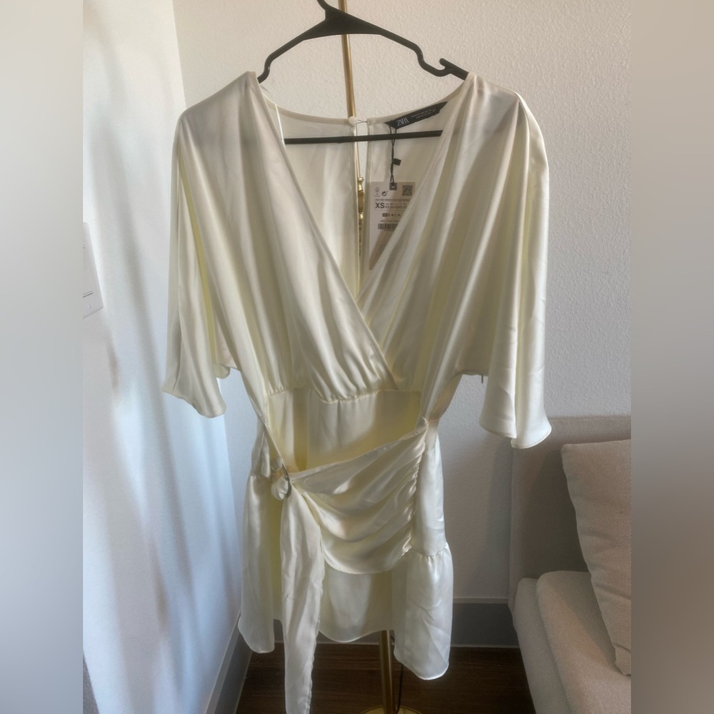 Zara satin mini dress romper XS NWT